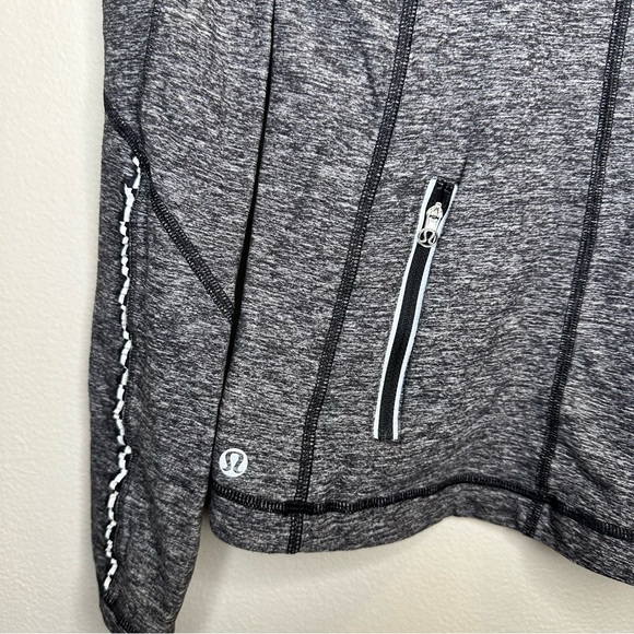 Lululemon Star Runner Women Activewear Top 4 Gray Zipped Pocket Long Sleeve Tee - Picture 6 of 6